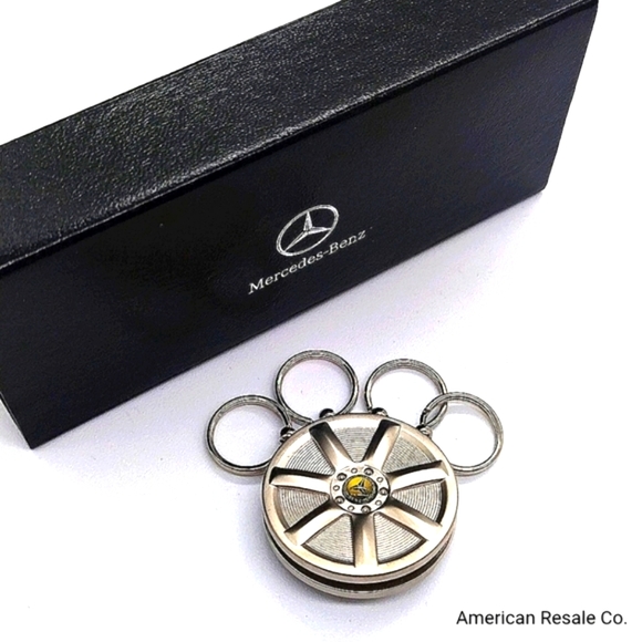 Mercedes Benz Other - NIB Authentic Mercedes Benz Vintage Keychain Wheel Valet Fob SL Class in Nickel